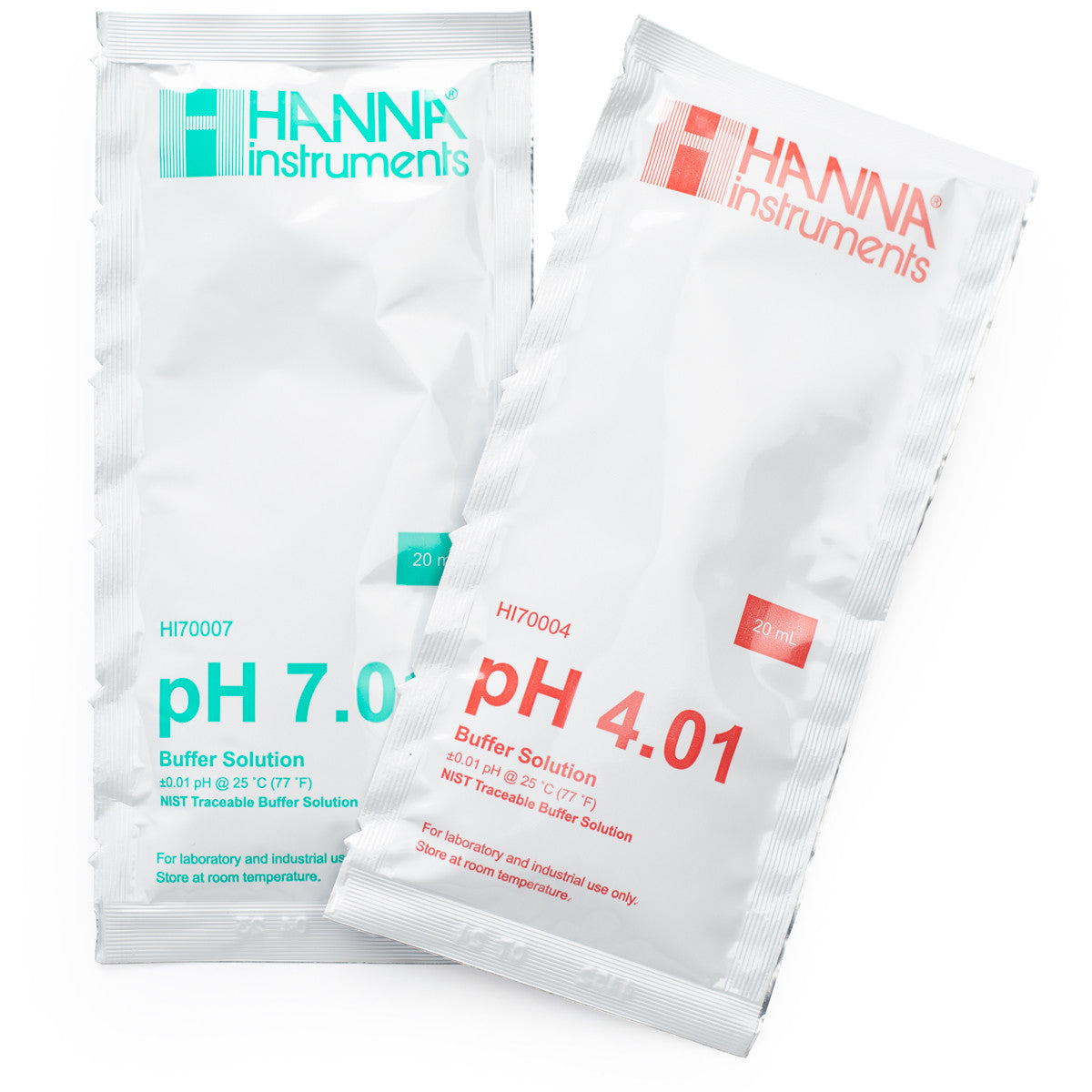 HANNA H177400P pH 4.01 and 7.01 Calibration Buffer Sachets (10 x 20mL, 5 Each)