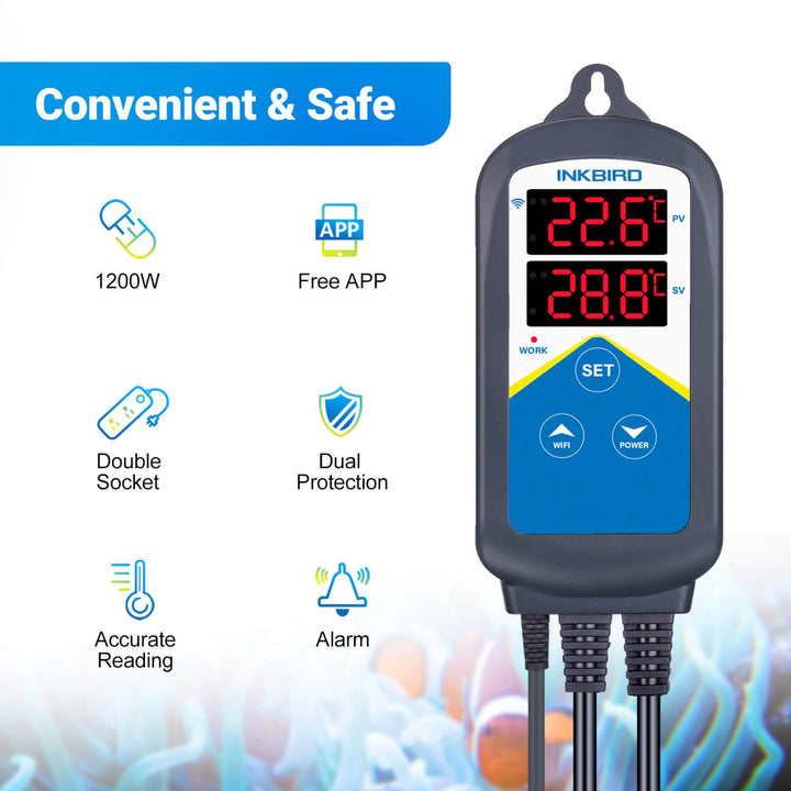 Wi-Fi Aquarium Thermostat Temperature Controller - Ink Bird