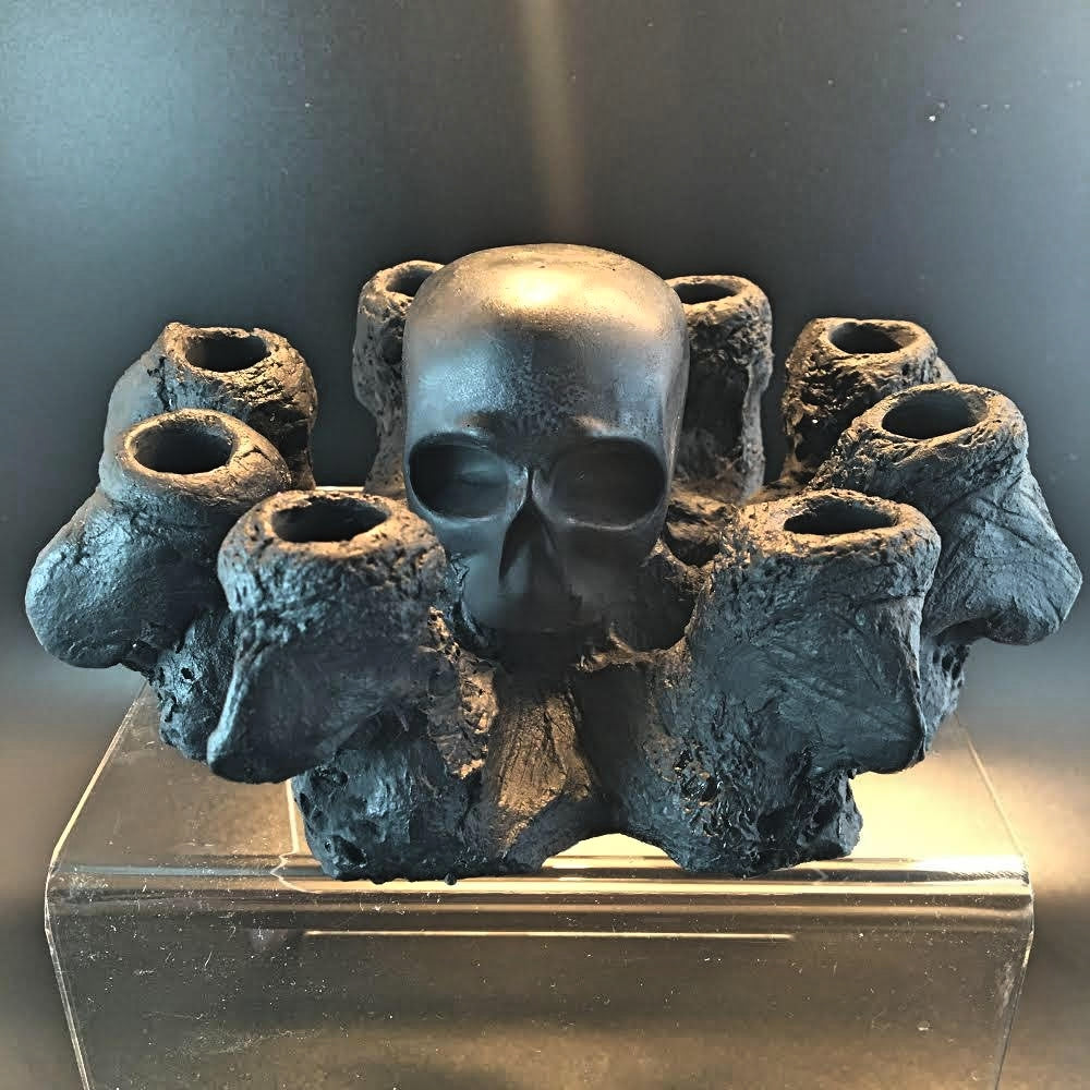 8 Holed Octoskull Sandbed Frag Display - Aqua Rocks